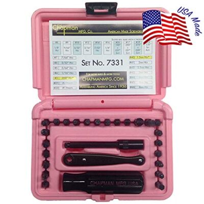 Mini Ratchet with Screw Driver Set Pink Made in USA