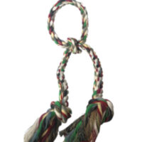 Three Knot Tug Circle Rope Toy. Made in USA.