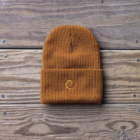 Tan Beanie Hat Made in USA.